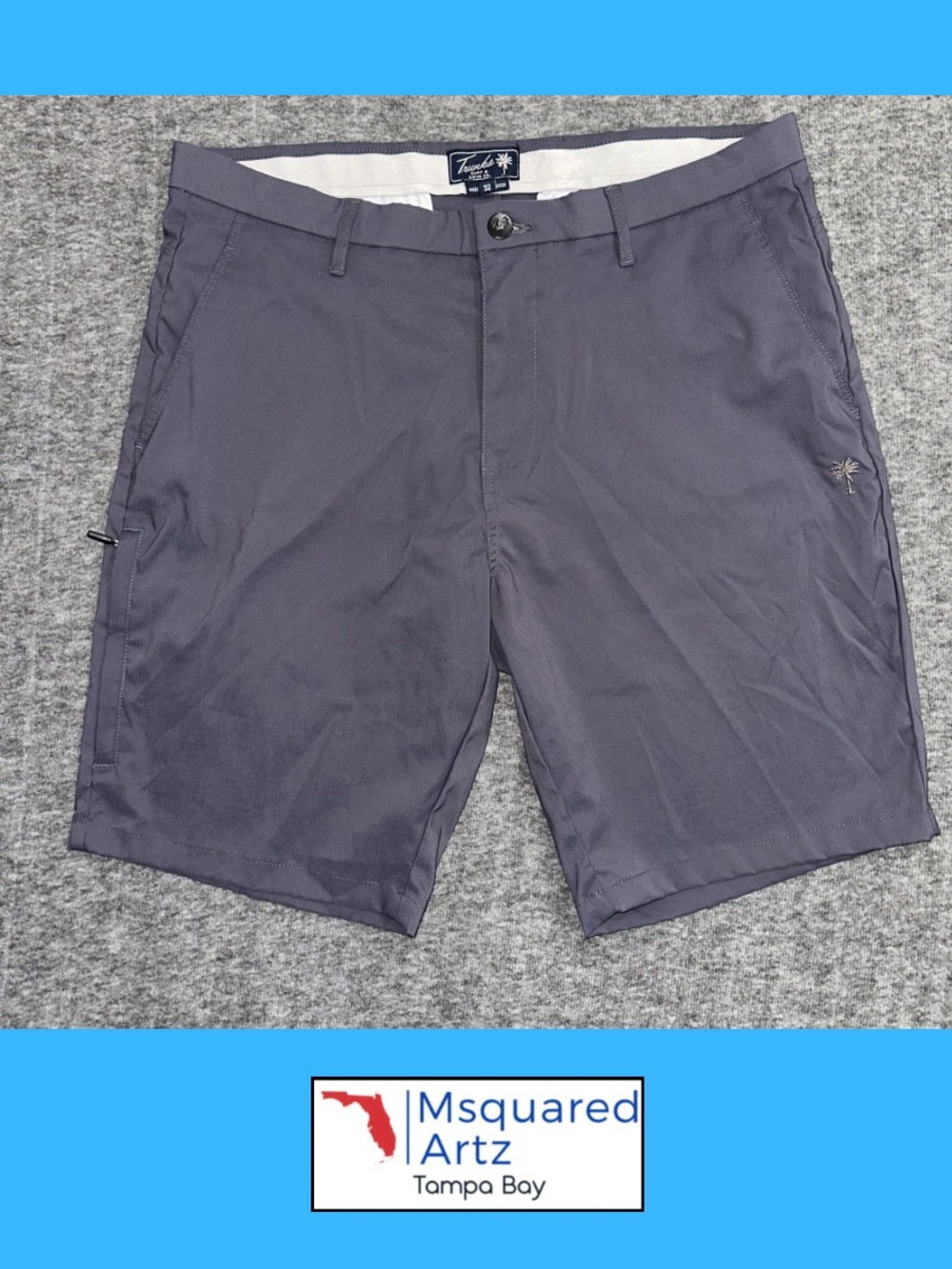 Trunks Surf Swim Co Hybrid Chino Shorts Charcoal Gray Stretch Size 32